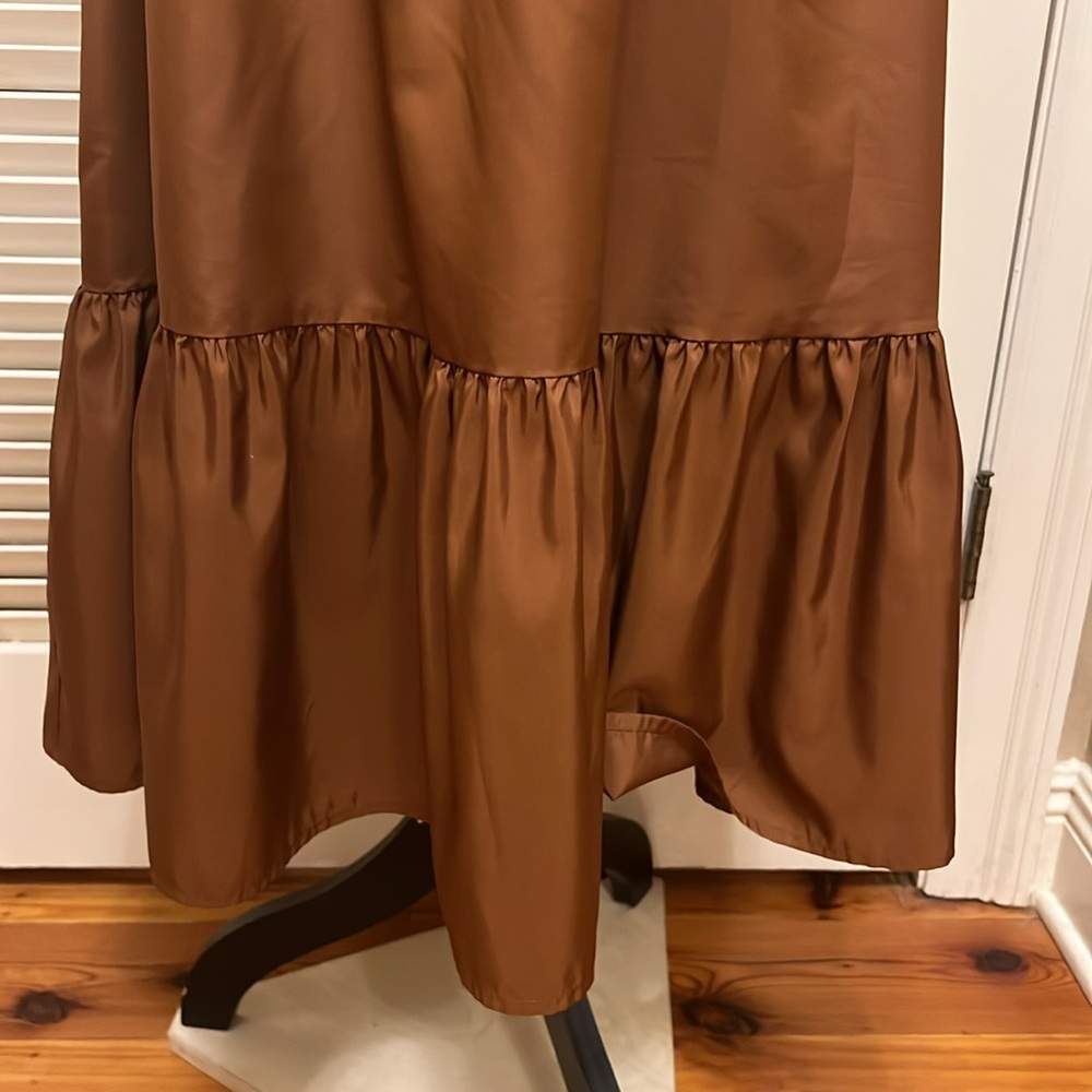 Sold on mercari.  SHEIN Tiered Ruffled Midi Dress in Brown, Size Small, EUC - Picture 6 of 17